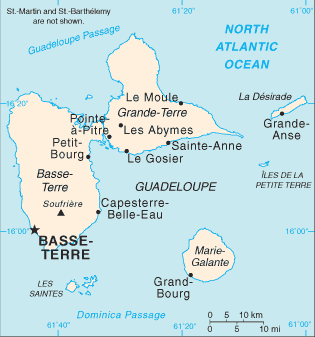 Map of Guadeloupe Map of Guadeloupe
