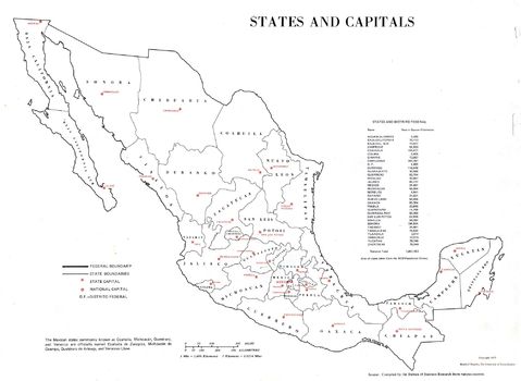 States and Capitals Mexico 