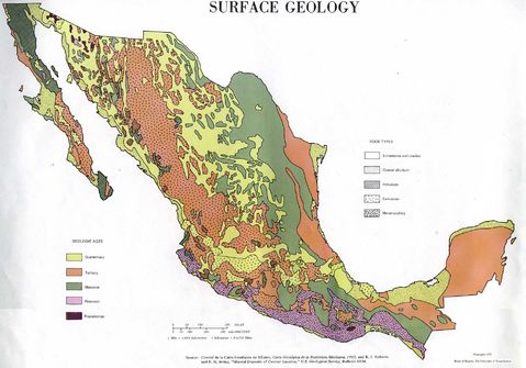 La Geología de superficie de México