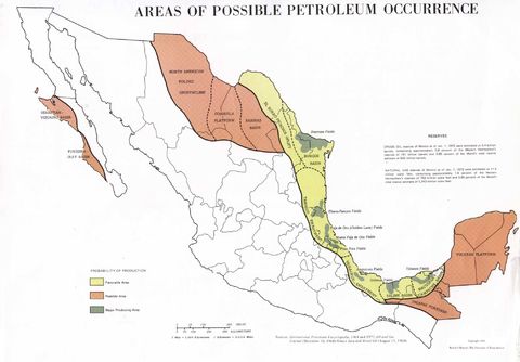 Áreas de Posible Ocurrencia de Petróleo en México