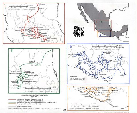 Principal Independence Campaigns of Mexico 1810 - 1821