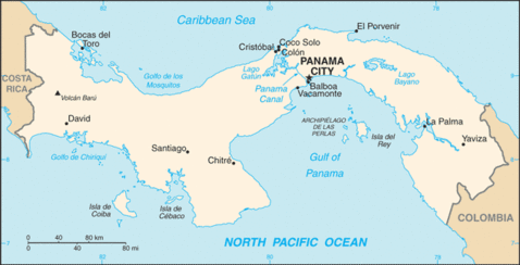 Mapa Político Pequeña Escala de Panamá 