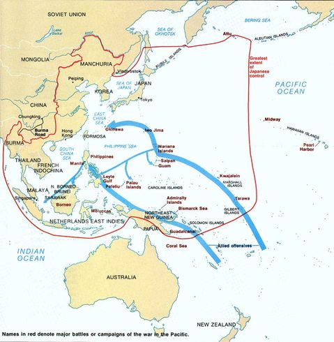 Greatest Extent of Japanese advance, Aug. 1942