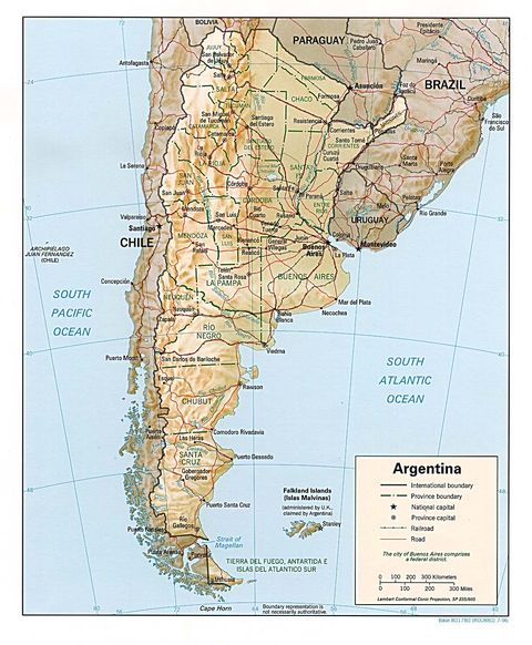 Argentina Physical Map