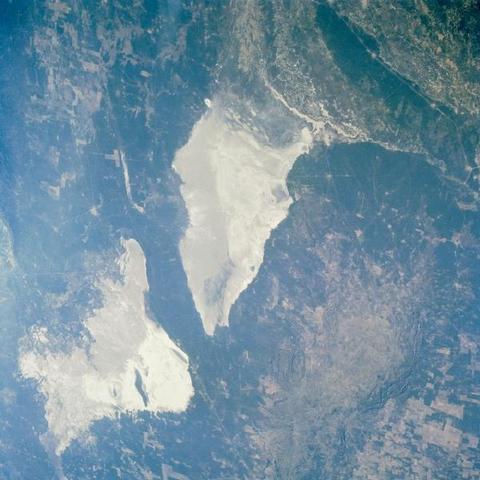 Imagen satelital de las Salinas Grandes, Argentina
