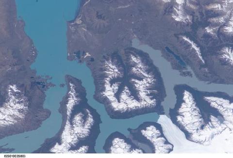 Satellite image of the Perito Moreno Glacier, Argentina