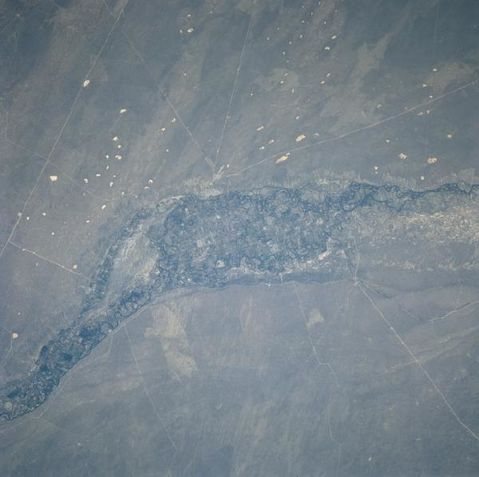 Satellite image The valley of the Río Negro, Argentina