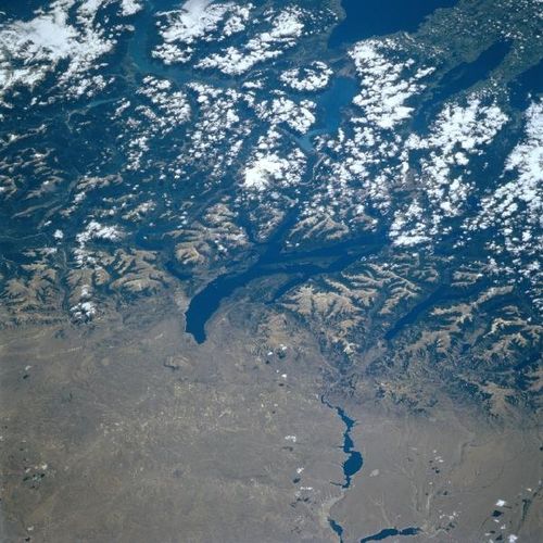 Imagen satelital del Lago Nahuel Huapi, Argentina