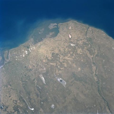 Satellite image of the Río Negro, Argentina