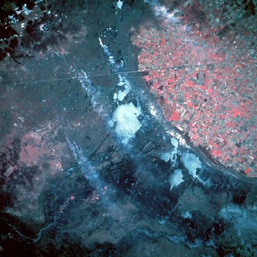 Imagen satelital del norte-centro de argentina.