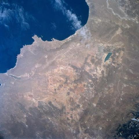 Imagen satelital del golfo San Jorge, Argentina