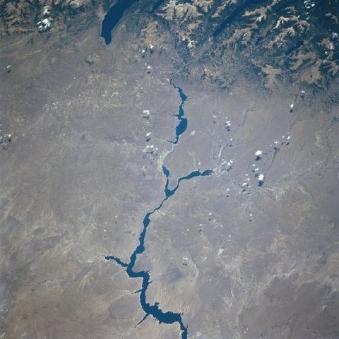 Satellite image of the Limay River, Argentina