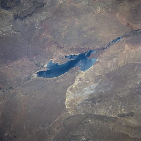 Satellite image of El Chocón Dam, Argentina