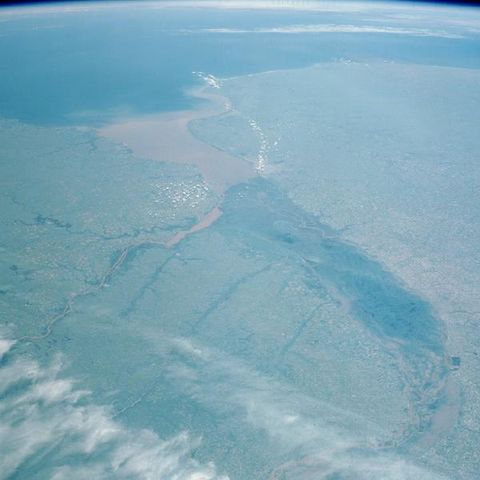 Imagen satelital del delta del río Paraná