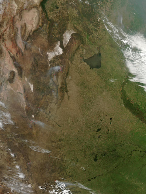 Imagen satelital de la Argentina central