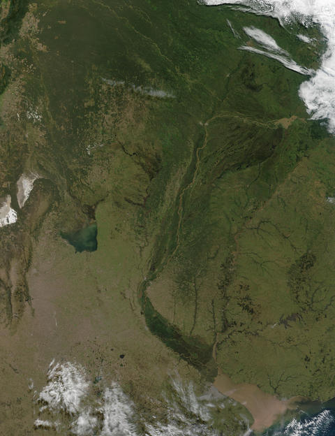 Satellite image of the Pampas