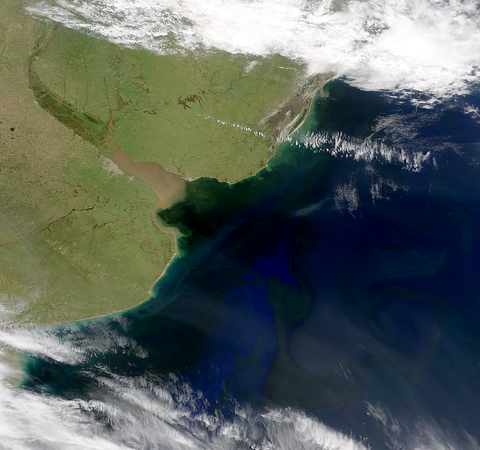 The river of La Plata seen from space
