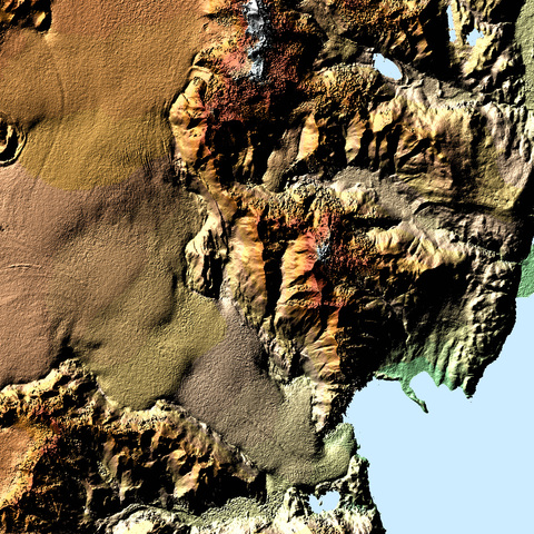 Satellite image of Los Glaciares National Park, Argentina