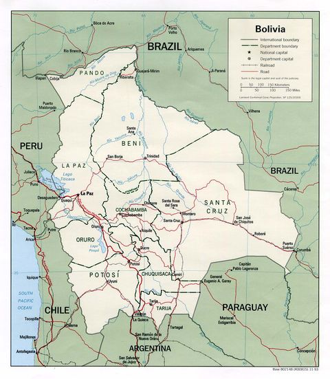 Bolivia Political Map 
