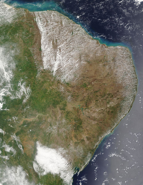 Satellite image of eastern Brazil