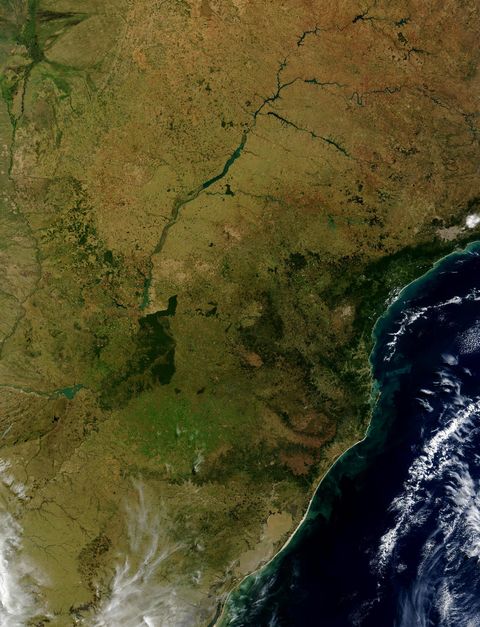 Imagen satelital de la Costa Atlantica Sur de Brasil