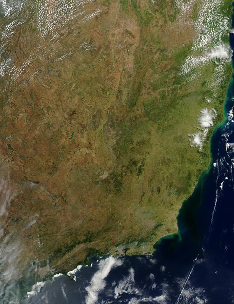 Satellite image of eastern Brazil
