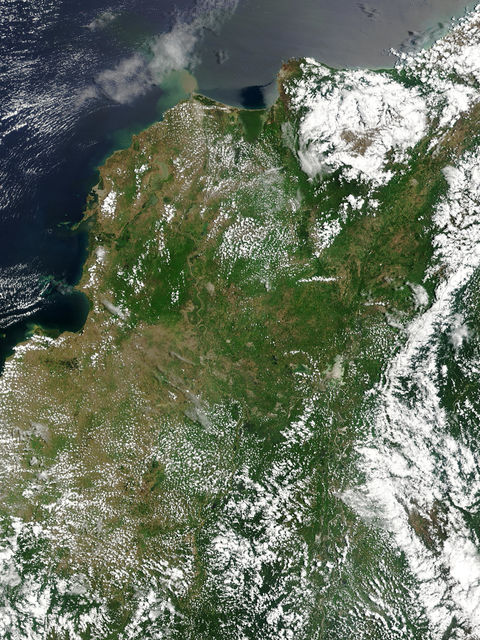 Imagen de satélite de Colombia