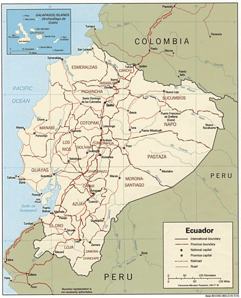 Ecuador Political Map 