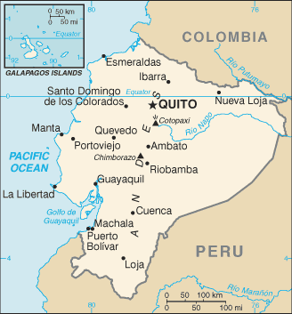 Ecuador Small Political Map 