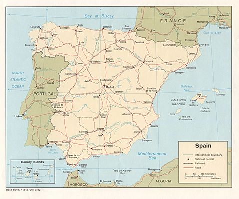 Spain  Political Map 