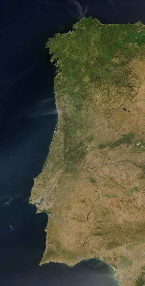 Satellite image of Portugal