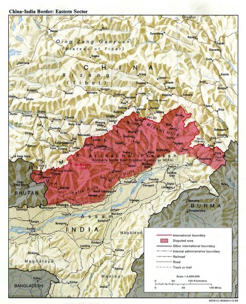 China - India Border Eastern Sector 1988