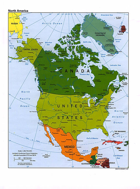 North America Political Map 