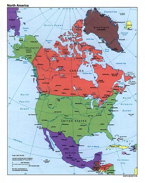 North America Political Map 