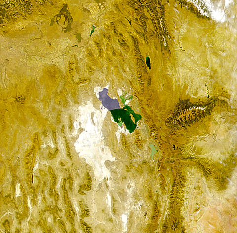 Imagen satelital del Gran Lago Salado