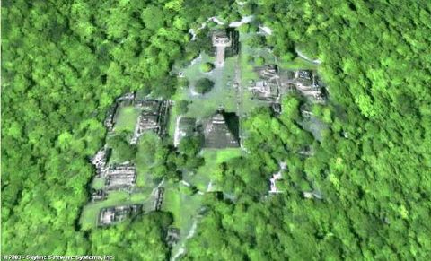 Imagen de satélite de Tikal