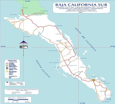 Mapa de Baja California Sur Mapa de Baja California Sur
