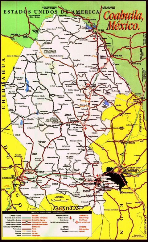 Coahuila road map