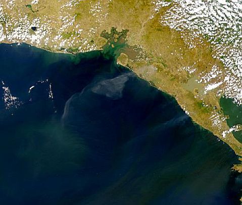 Costa del Pacífico de América Central entre el sur de Nicaragua y El Salvador