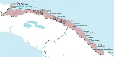 Map of Kuna Yala