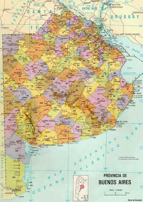 Mapa de la Provincia de Buenos Aires, Argentina