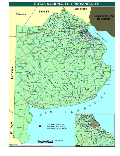 National and Provincial Routes in the Province of Buenos Aires