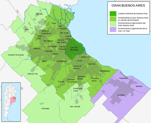 Mapa del Gran Buenos Aires GBA