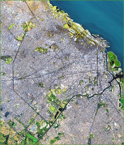 Satellite image of Buenos Aires