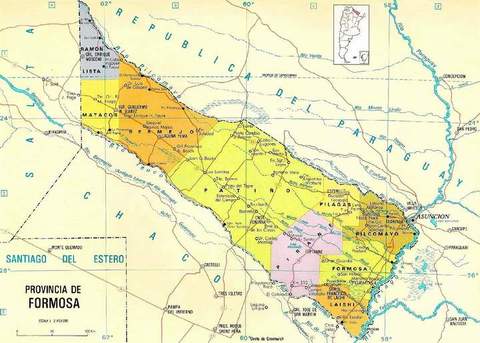 Province of Formosa Map, Argentina