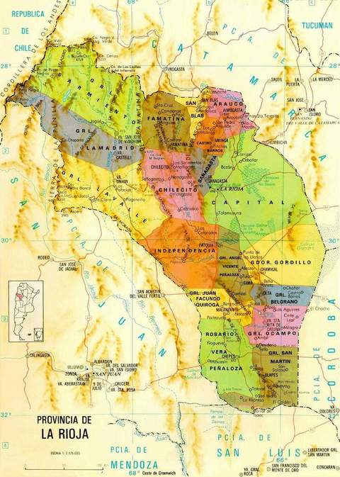 Province of La Rioja Map, Argentina