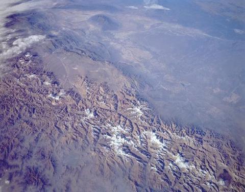 Satellite image of Mount Aconcagua, Mendoza