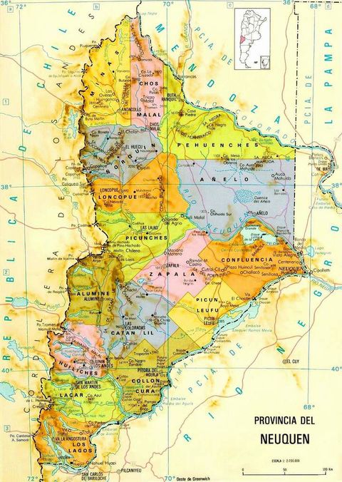 Province of Neuquén Map, Argentina