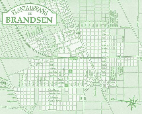 Mapa de Brandsen, provincia de Buenos Aires, Argentina