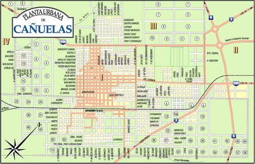 Mapa de Cañuelas, provincia de Buenos Aires, Argentina